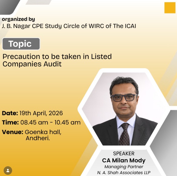 CA Milan Mody — Precautions in Listed Companies Audit
