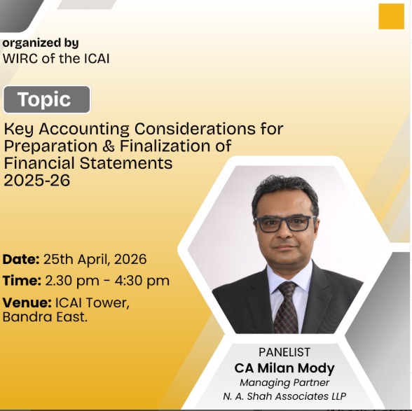 CA Milan Mody — Accounting Standards Day, WIRC of ICAI