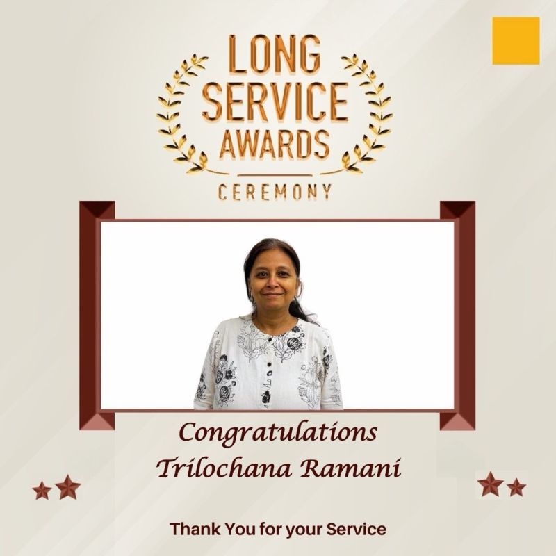 Trilochana Ramani & Neha Inani — Long Service Award